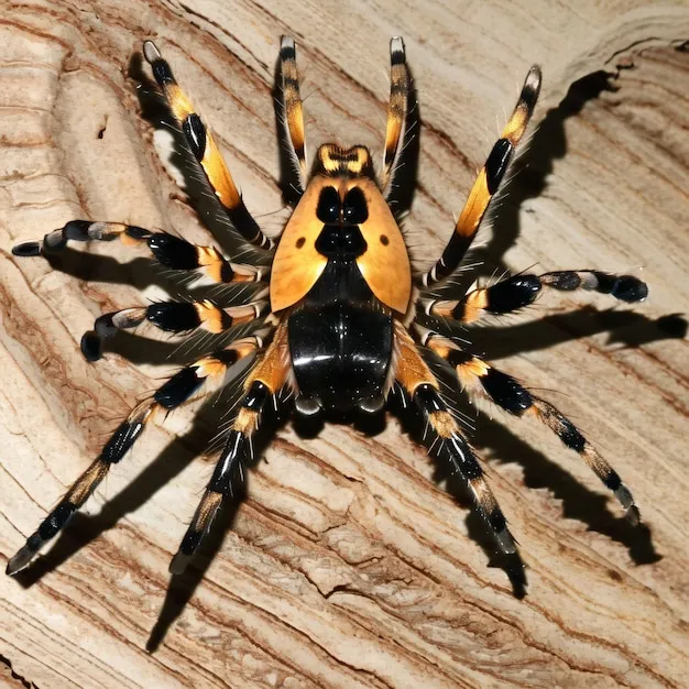 18695 yellow spider tarantula close up